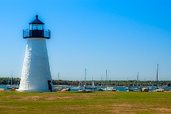 Ned's Point Light Over Mattapoisett Harbor - Hazy Look